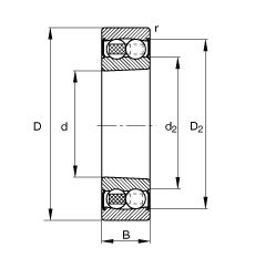 {(dio)S 2209-K-2RS-TVH-C3, (j) DIN 630 (bio)(zhn)Ҫߴ, FF 1:12ɂ(c)ܷ